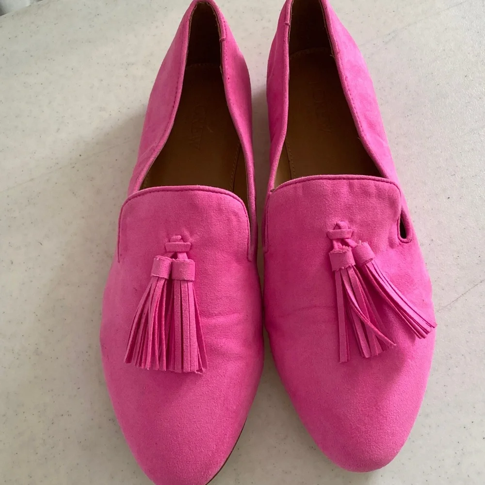 J. Crew Vibrant Pink Tassel Loafers - Picture 1 of 7